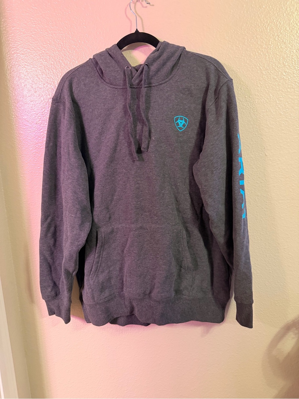 Ariat Charcoal Pullover Hoodie with Teal Accents